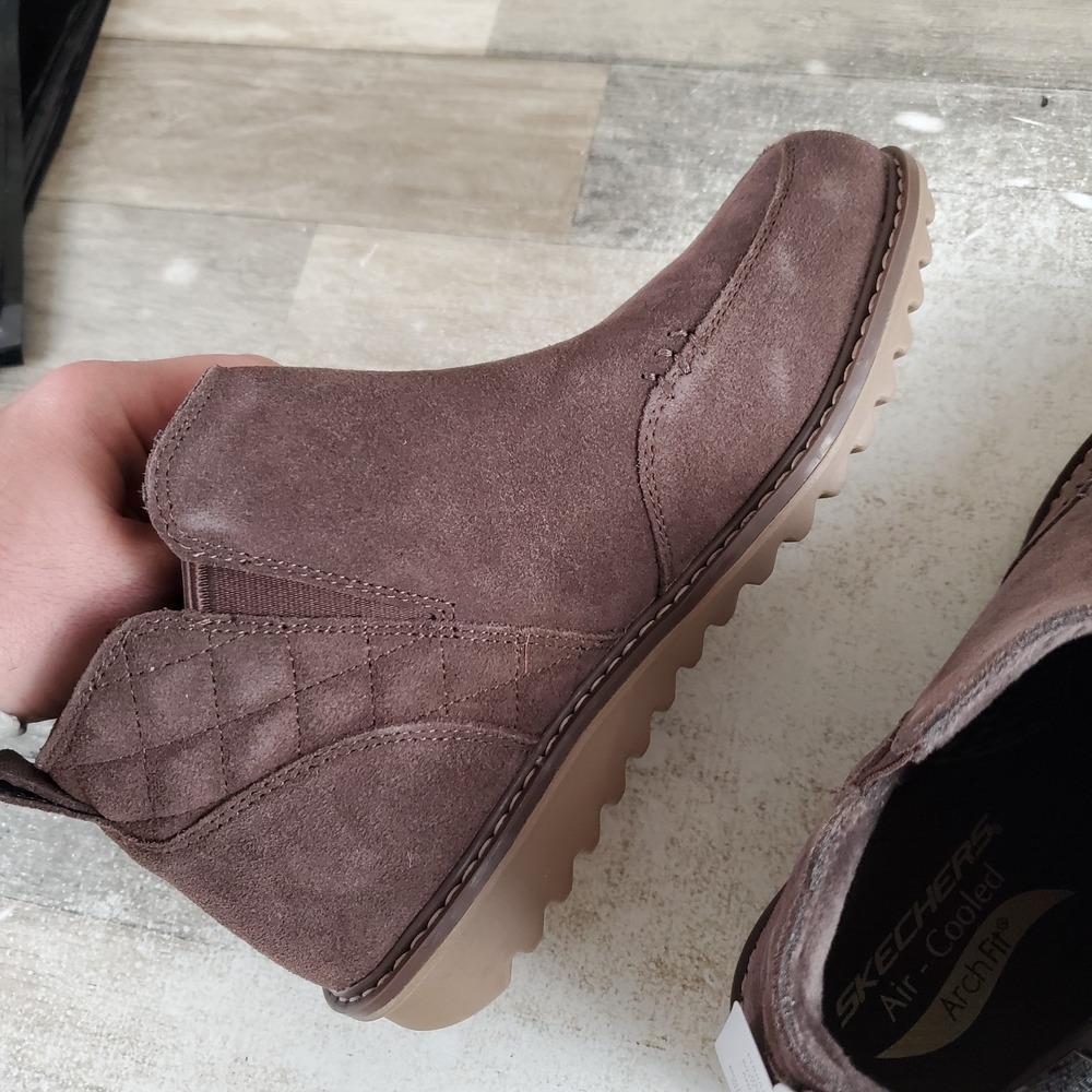 Skechers Arch Fit Mojave Boundless Bliss Womens Boots Sz 8.5 Chocolate Side Zip - Picture 7 of 10